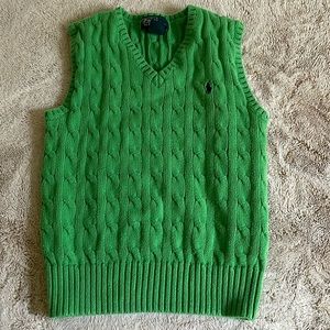 Polo by Ralph Lauren kids green cable vest